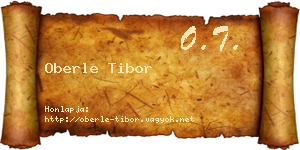 Oberle Tibor névjegykártya